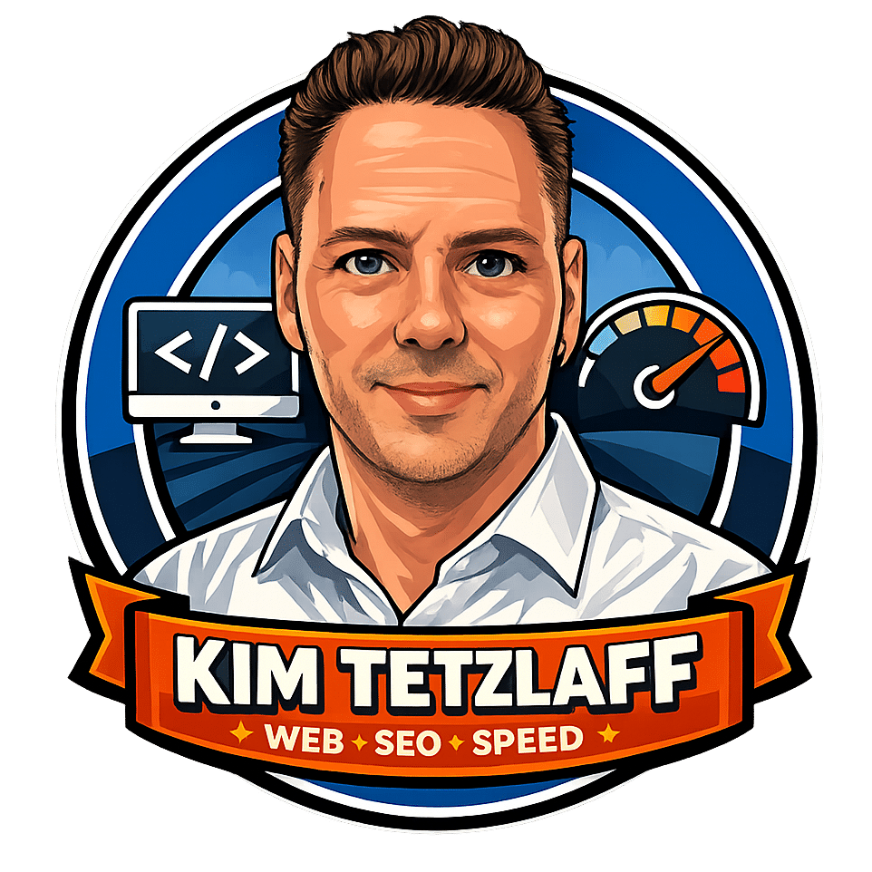 Kim Tetzlaff portræt med badge design
